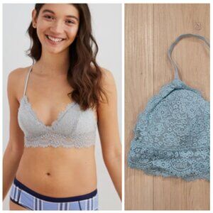 AERIE |  Eyelash Lace Padded Floral Bralette | Sz. M
